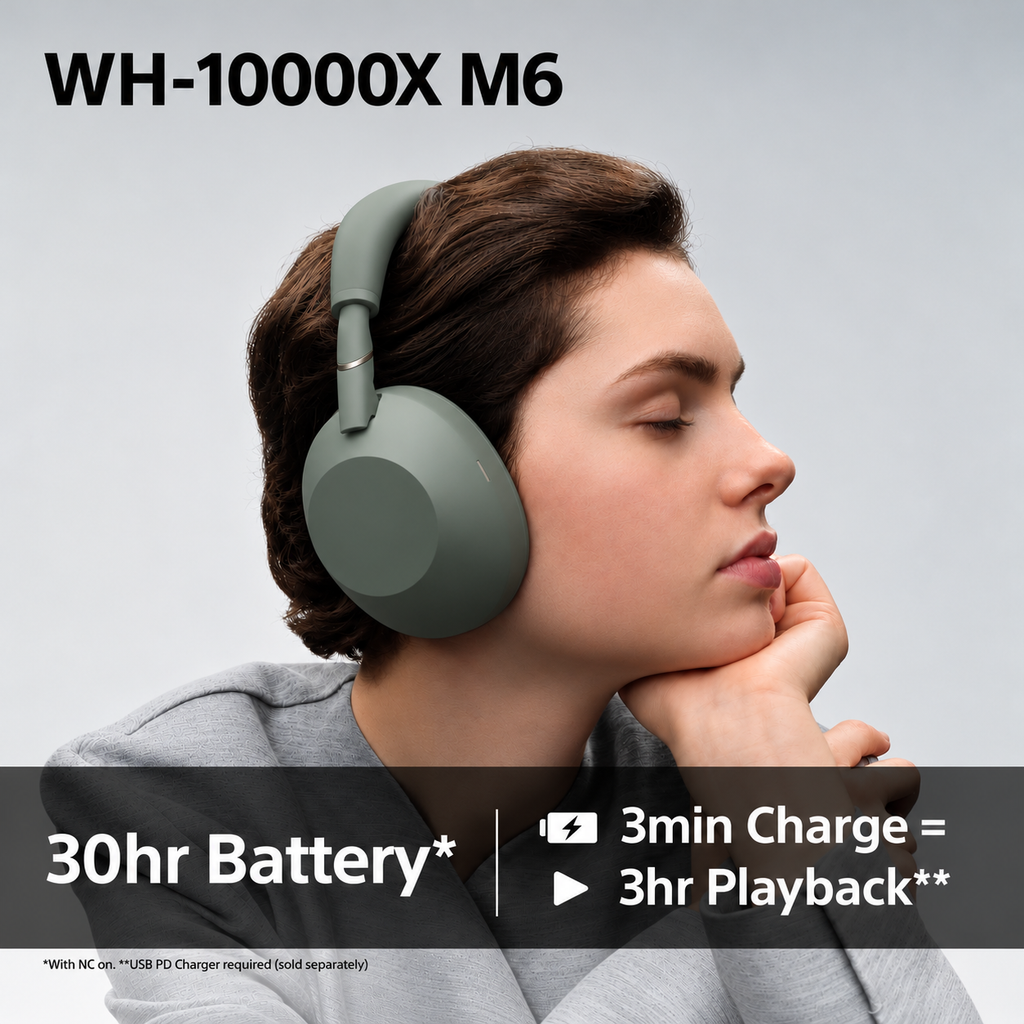 Premium Wireless Noise-Cancelling Over-Ear Headphones – 30H Battery Life